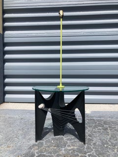 Lampadaire brutaliste Harry Balmer, table d'appoint, mi-siècle moderne