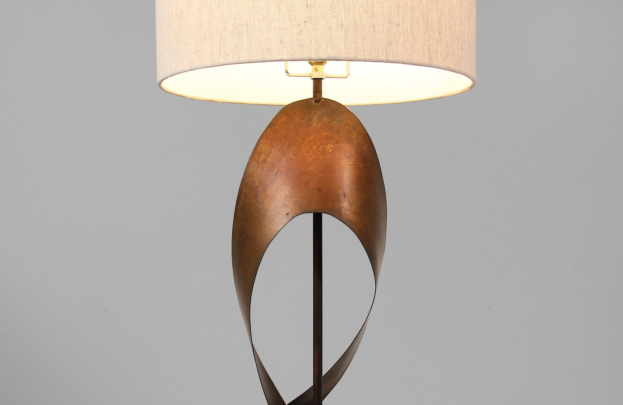 Harry Balmer Brutalist Metal Ribbon Table Lamp for Laurel 2