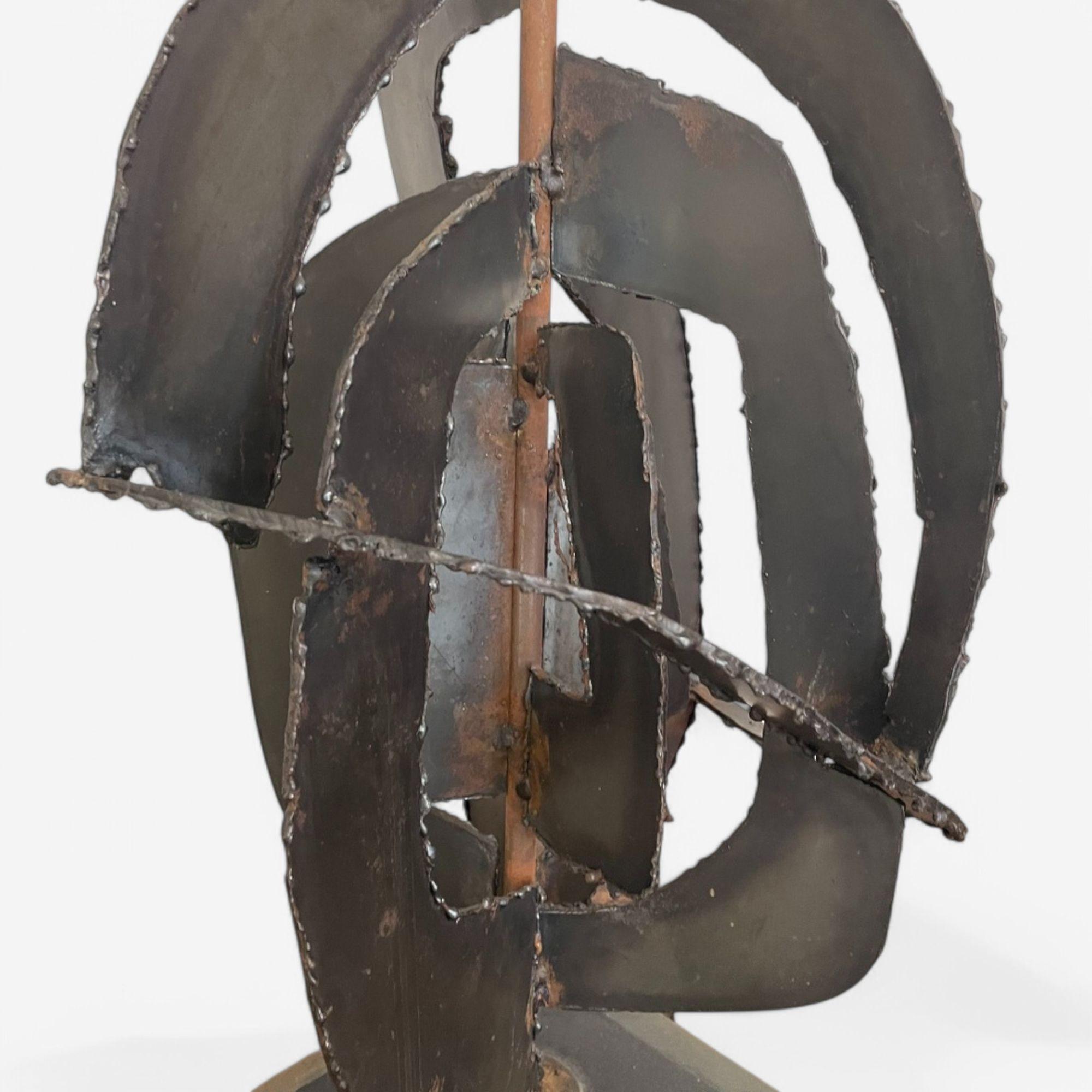 Harry Balmer, Brutalistische Mid Century Modern-Tischlampe, geschwärzter Stahl, geschwärzter Stahl, 1970er Jahre (amerikanisch) im Angebot