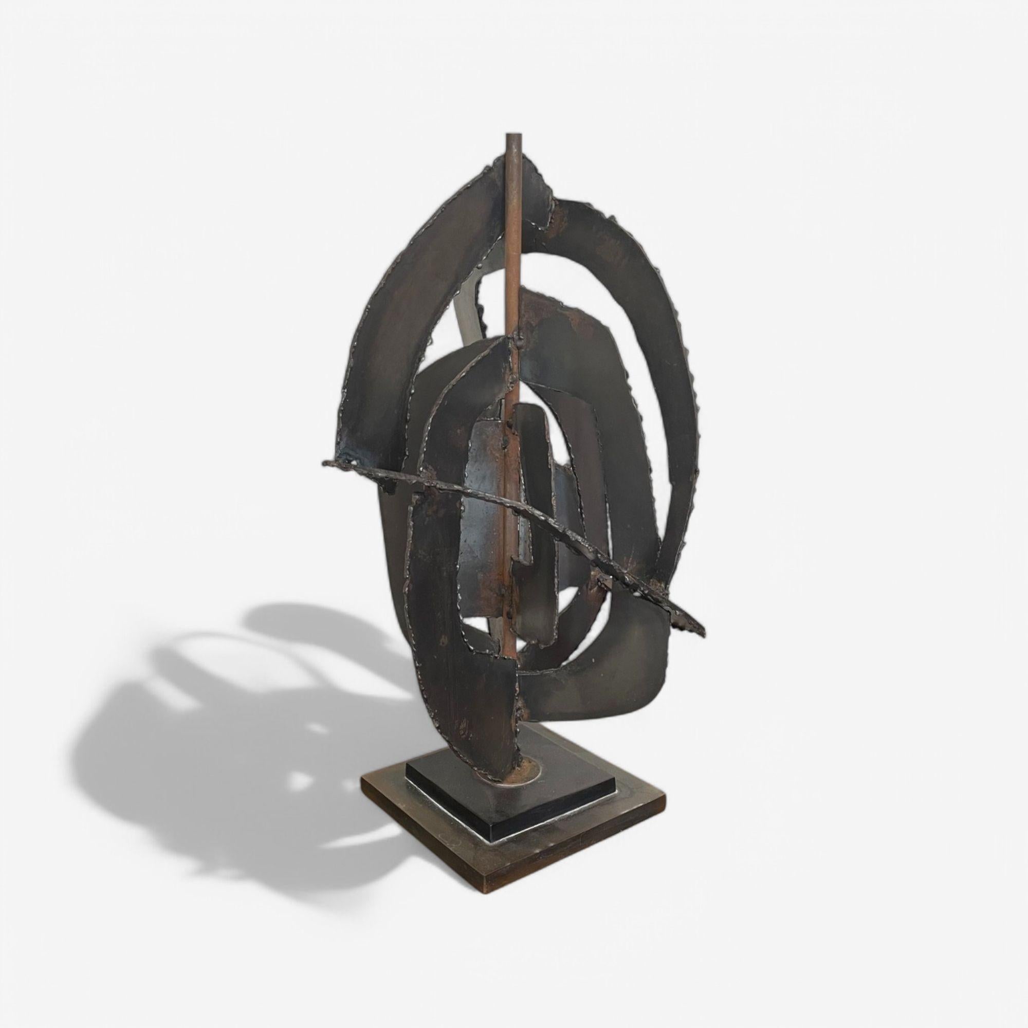 Harry Balmer, Brutalistische Mid Century Modern-Tischlampe, geschwärzter Stahl, geschwärzter Stahl, 1970er Jahre (Mitte des 20. Jahrhunderts) im Angebot