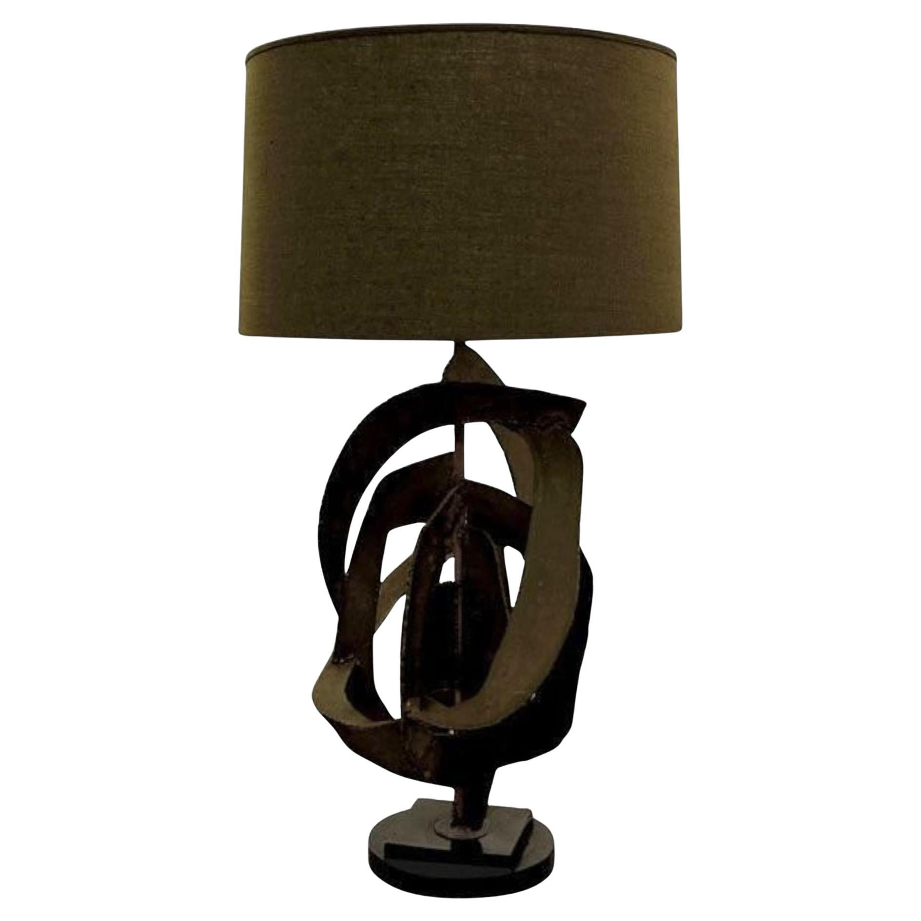Harry Balmer, Brutalistische Mid Century Modern-Tischlampe, geschwärzter Stahl, geschwärzter Stahl, 1970er Jahre im Angebot