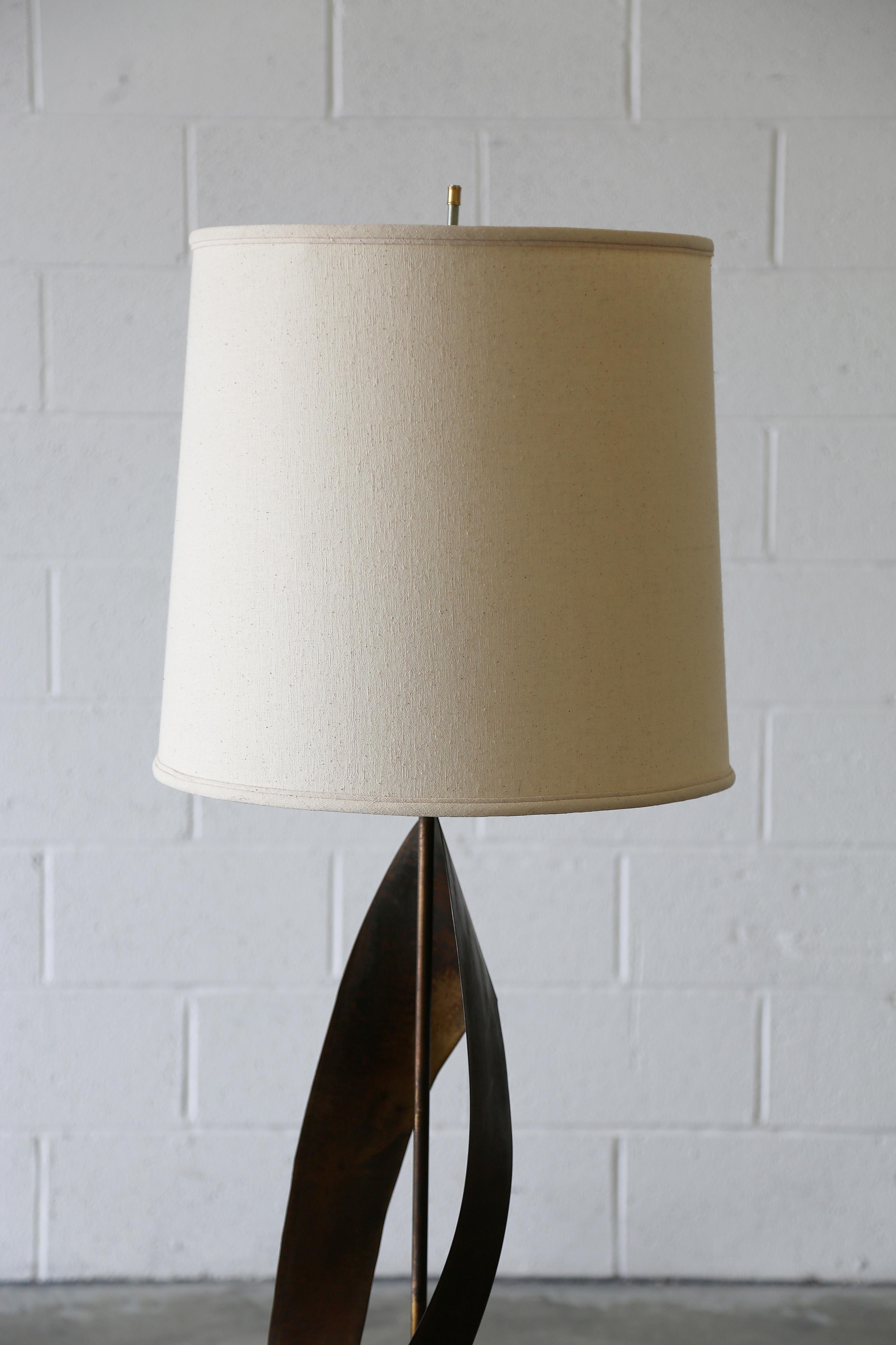 Mid-Century Modern Harry Balmer for Laurel Sculptural Brutalist Patinated Steel 