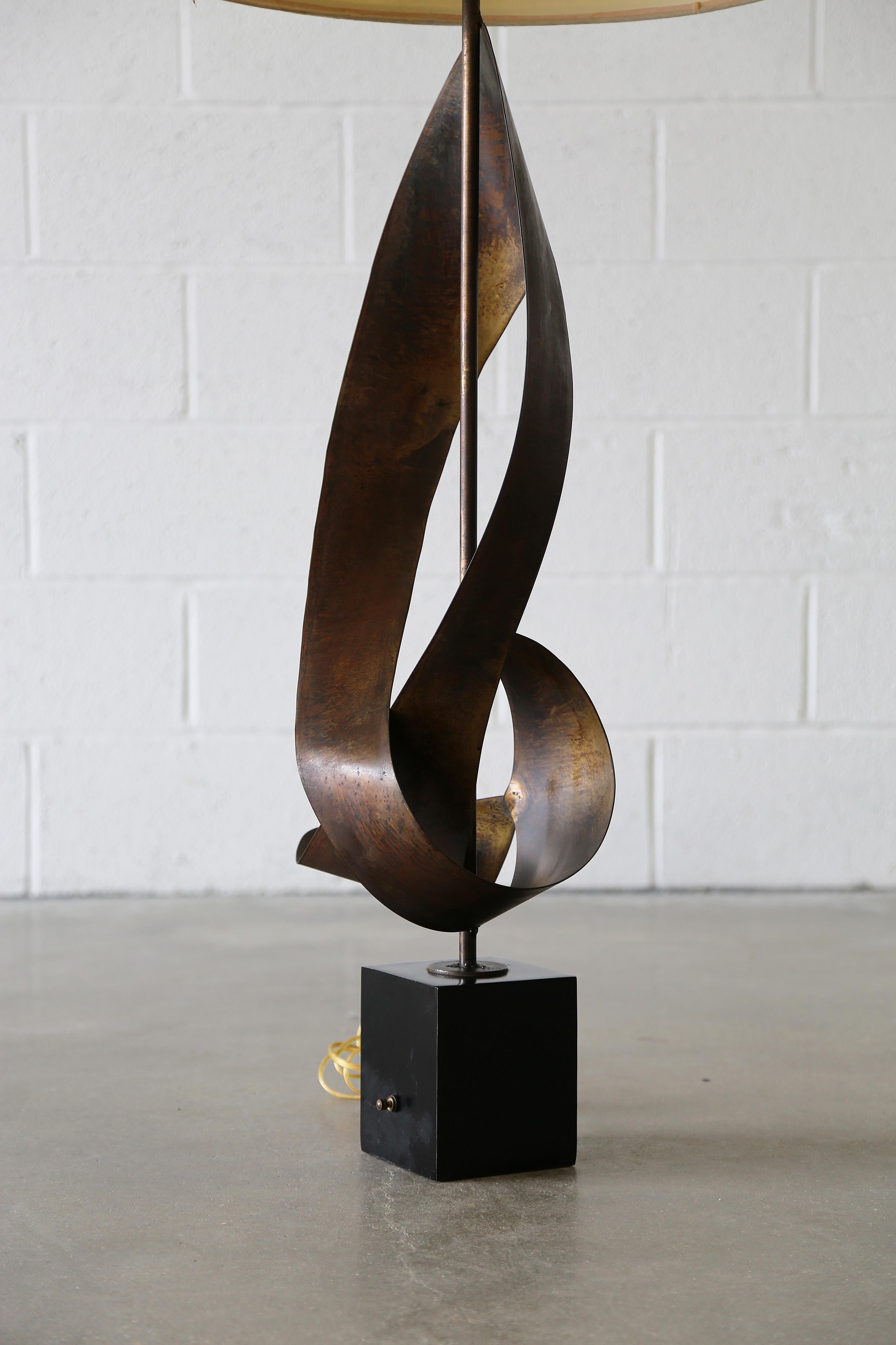 American Harry Balmer for Laurel Sculptural Brutalist Patinated Steel 