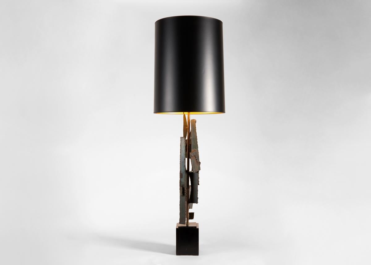 Mid-Century Modern Harry Balmer for Laurel, Torch-cut Steel Lamp, United States, 1960s For Sale