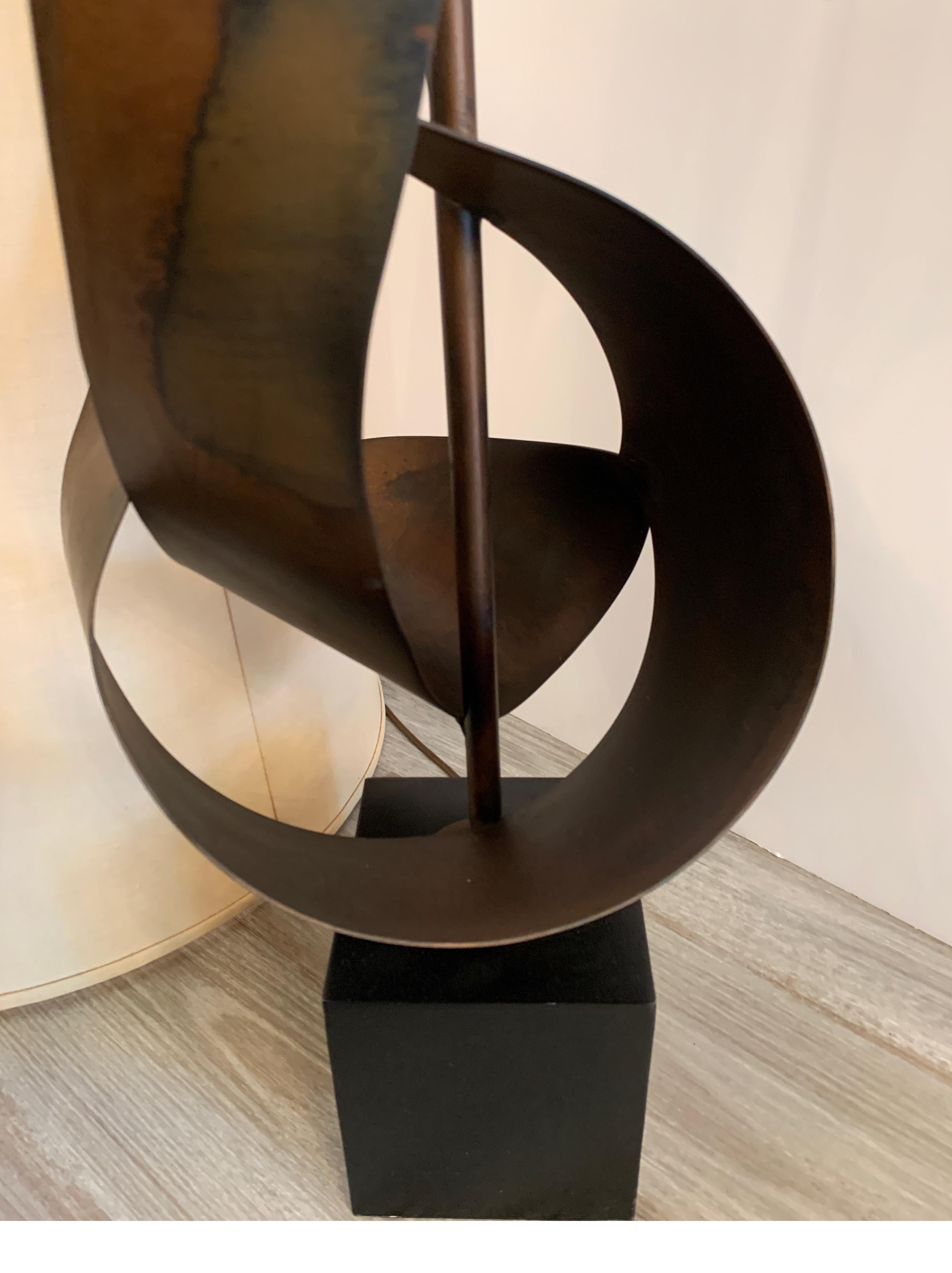 Metal Harry Balmer Sculptural Ribbon Table Lamp