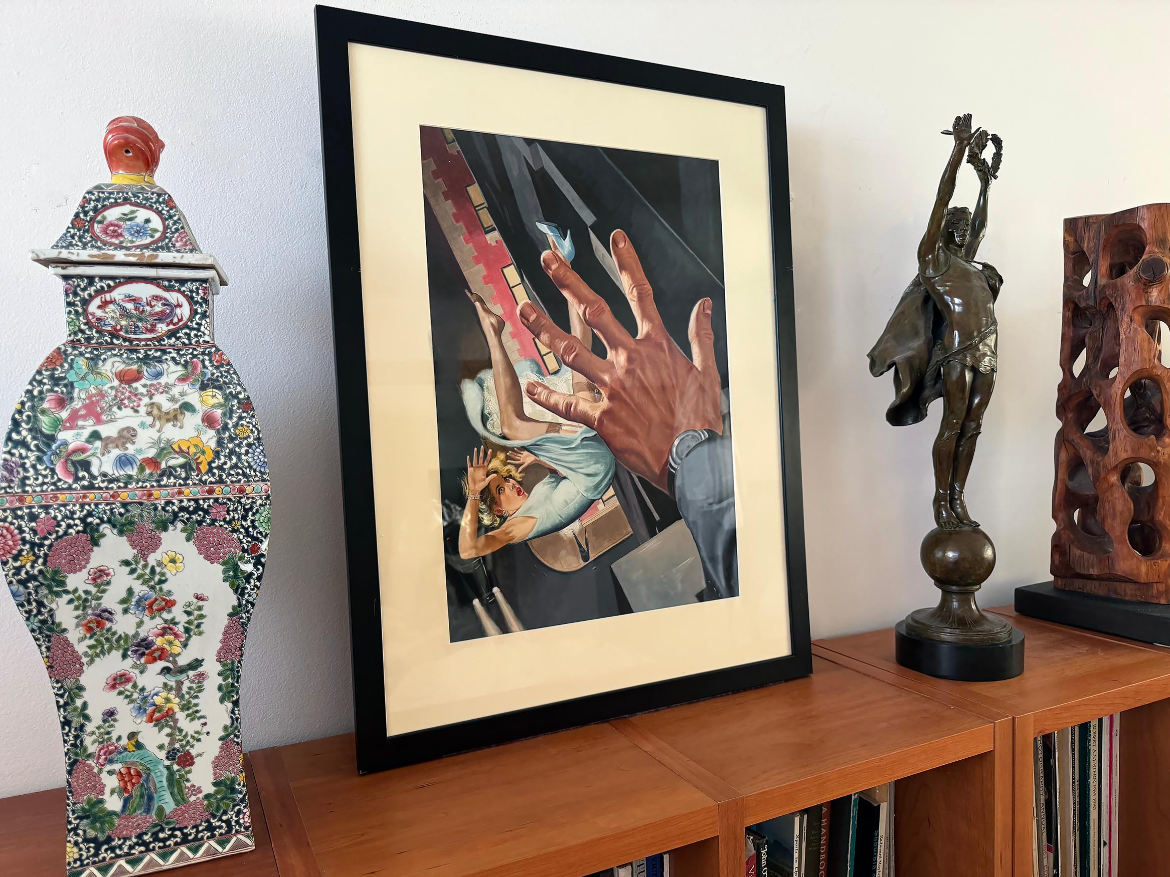 Sexy Blond Falls from Window - Noir Pulp Art For Sale 6