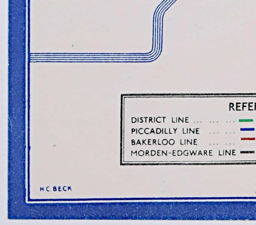 C.C. Beck Settembre 1933 Mappa tascabile della metropolitana di Londra (primo anno di emissione) - Print Moderno di Harry Beck