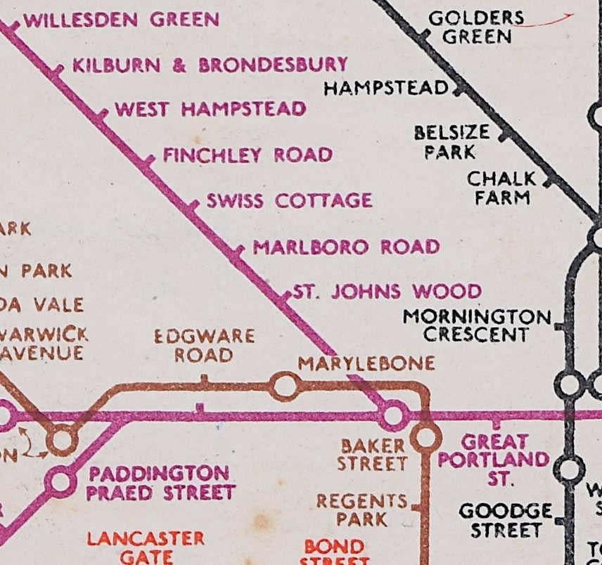 C.C. Beck settembre 1936 n. 2 Mappa tascabile della metropolitana di Londra H. A. B. - Print di Harry Beck