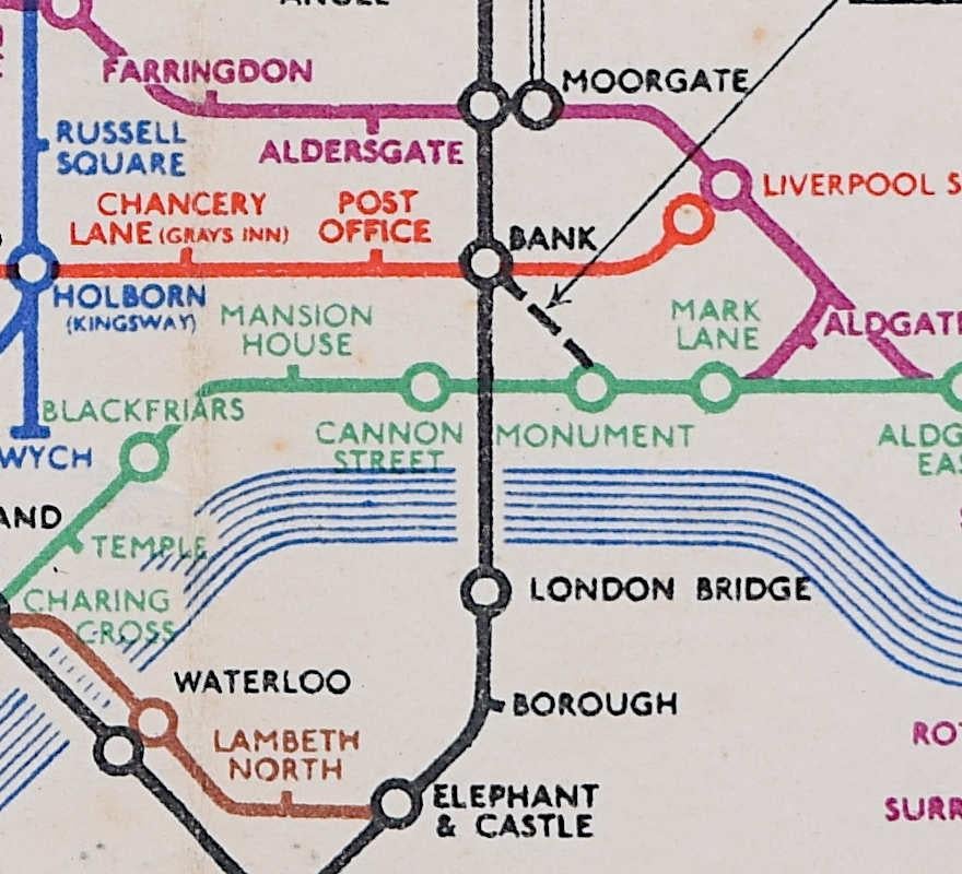 C.C. Beck settembre 1936 n. 2 Mappa tascabile della metropolitana di Londra H. A. B. - Print Moderno di Harry Beck