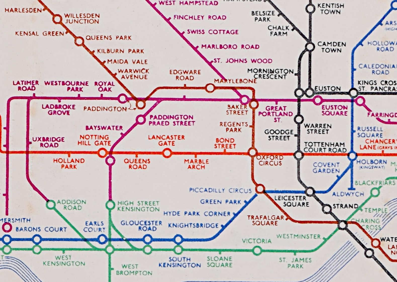 Harry Beck, settembre 1937 n. 1 Mappa tascabile della metropolitana di Londra in vendita 2