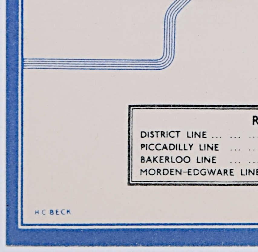 Harry Beck, settembre 1937 n. 1 Mappa tascabile della metropolitana di Londra in vendita 4