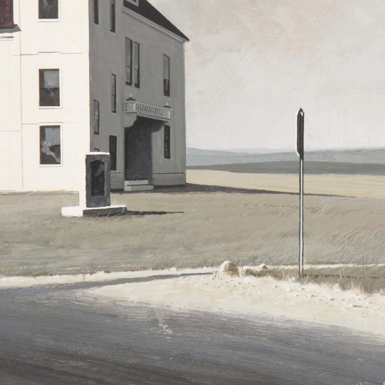 Paesaggio di campagna iperrealista dipinto a guazzo da Harry Bennetts in vendita 8