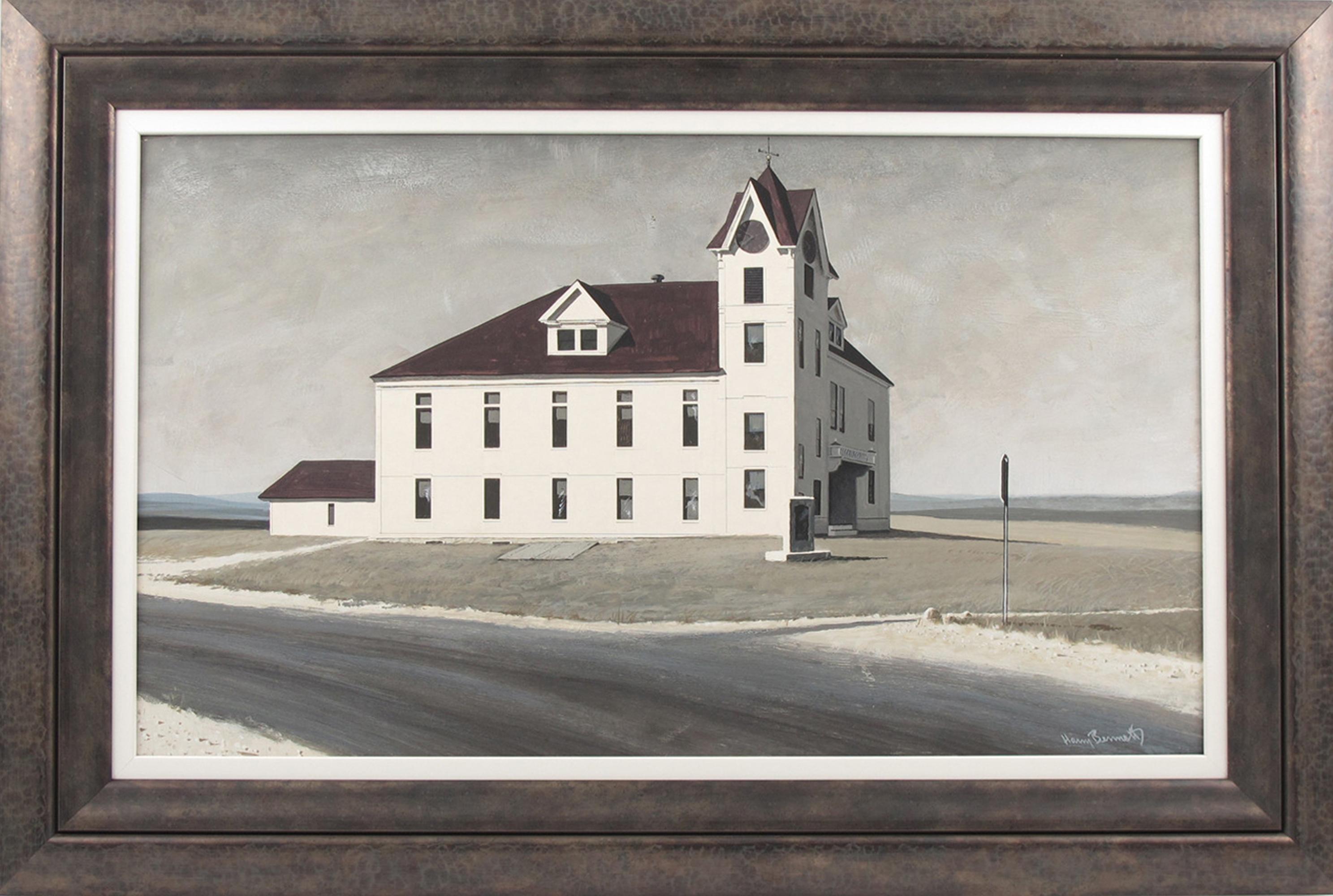 Hyperrealist Countryside Landscape Gouache Painting by Harry Bennett
