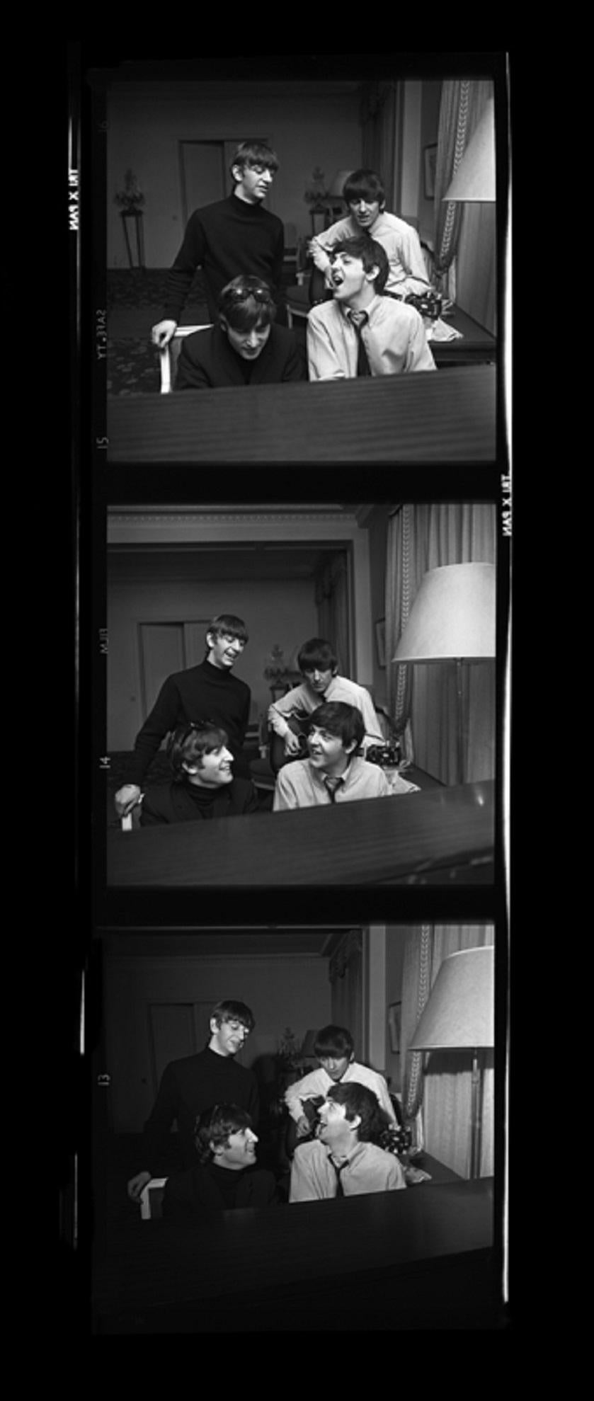 Harry Benson Black and White Photograph - Beatles Composing Times Three, Paris