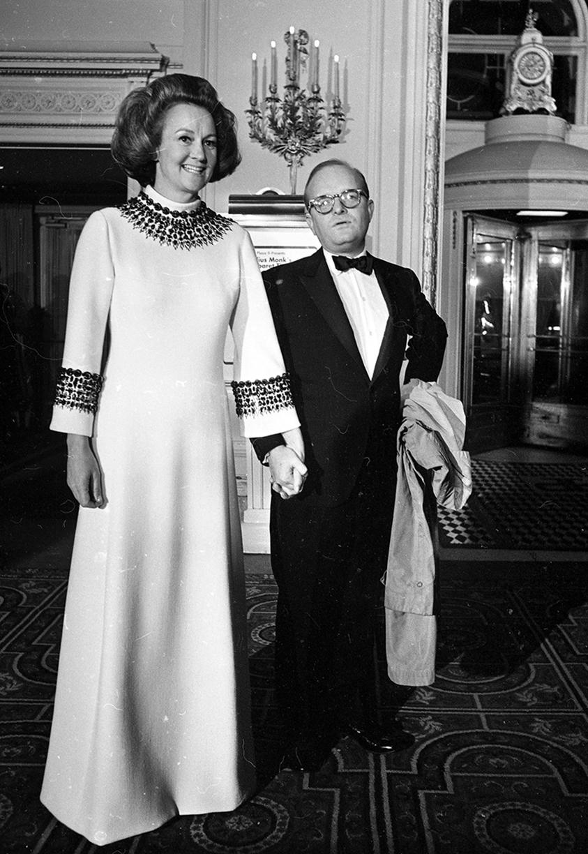 Harry Benson Black and White Photograph - Katharine Graham and Truman Capote, “Black & White” Ball, New York