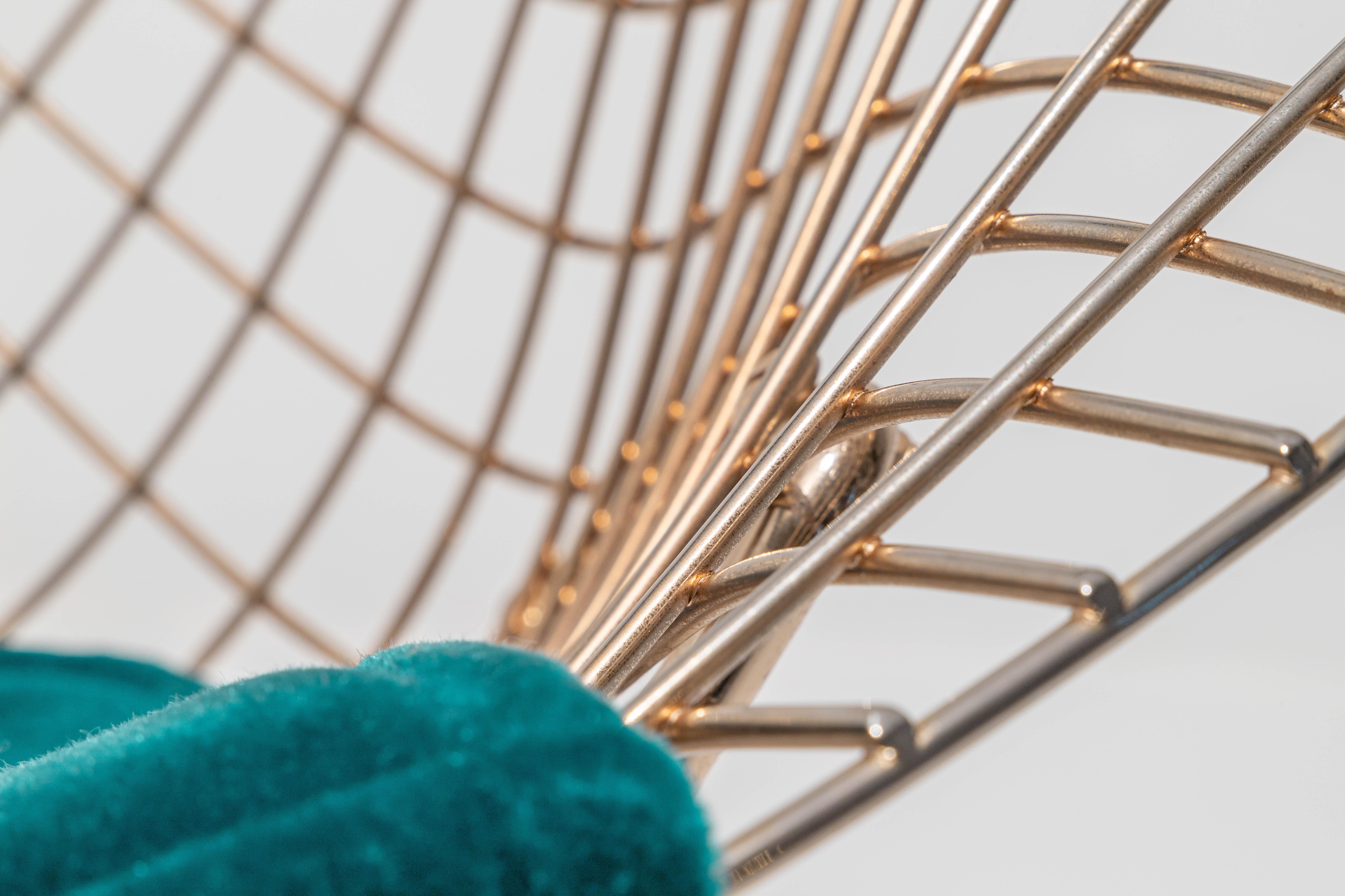 Harry Bertoia 18 Karat Diamand Chair Lmt. Edition for Knoll International, USA In Excellent Condition In Amsterdam, NL