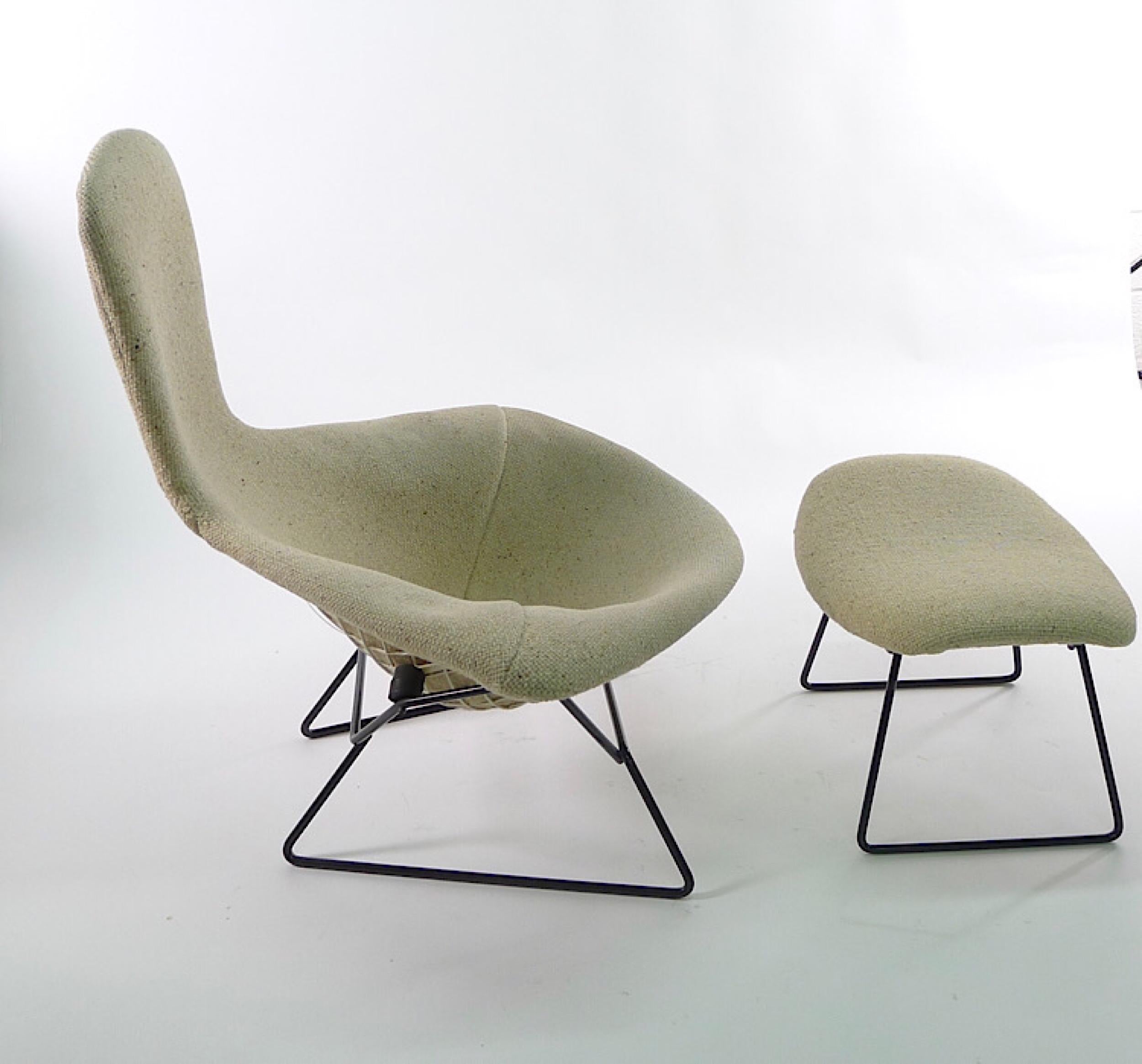 Harry Bertoia Bird Chair and Ottoman, 1st Series, Made by Knoll International 3