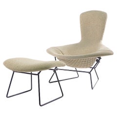 Vintage Harry Bertoia Bird Chair and Ottoman, 1st Series, Made by Knoll International