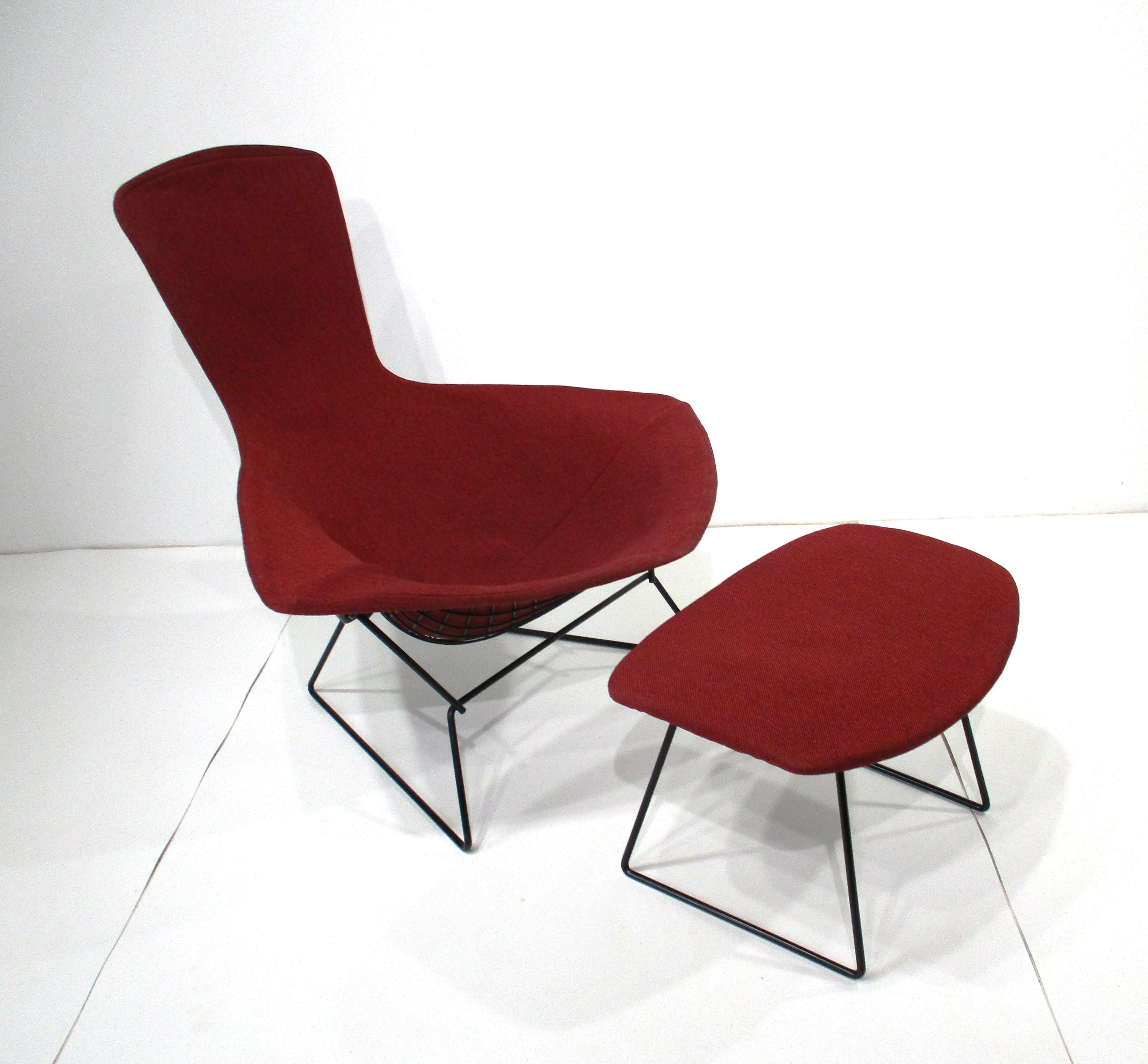 Harry Bertoia Bird Chair w/ Ottoman for Knoll For Sale 6