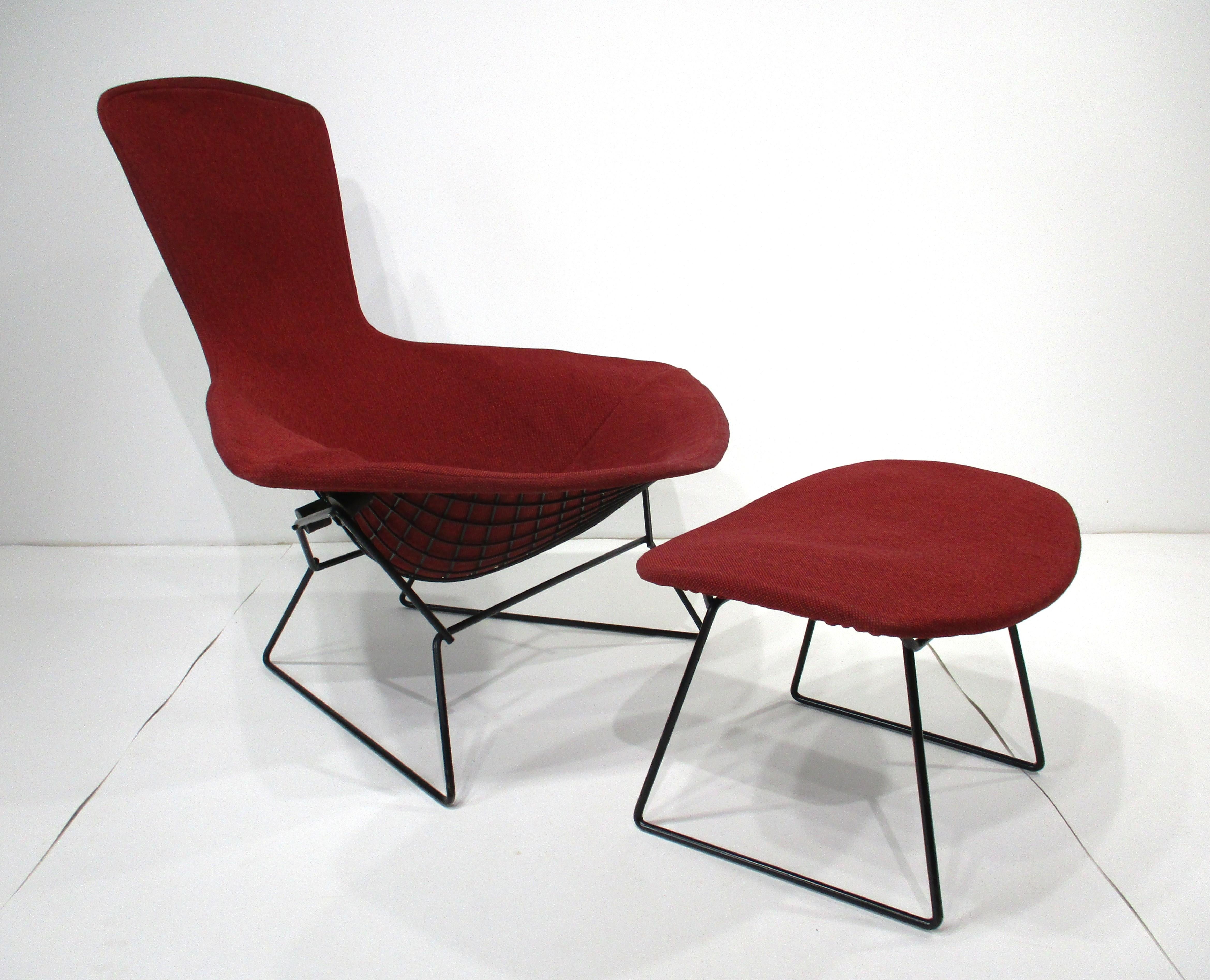 Harry Bertoia Bird Chair w/ Ottoman for Knoll For Sale 7