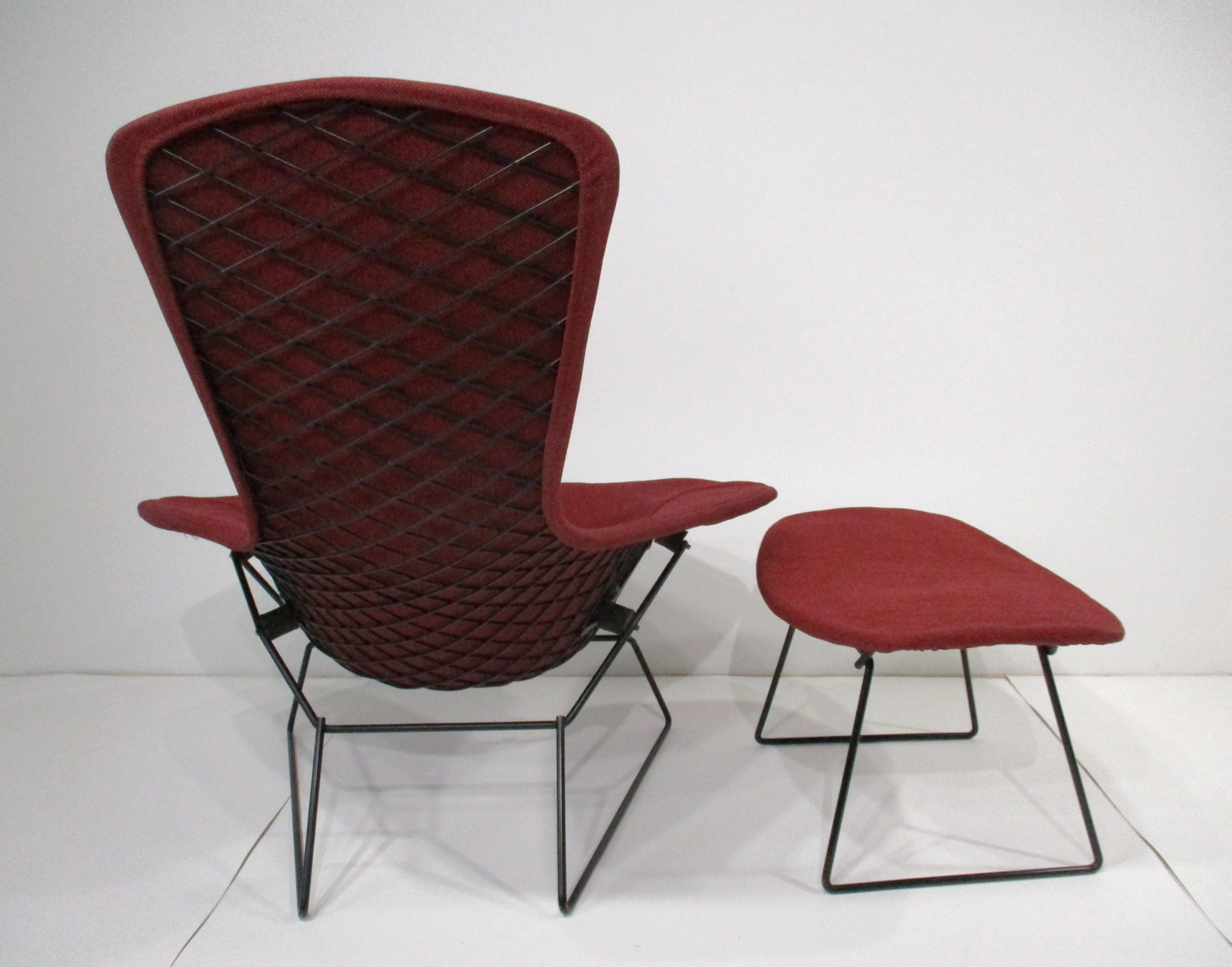 American Harry Bertoia Bird Chair w/ Ottoman for Knoll For Sale