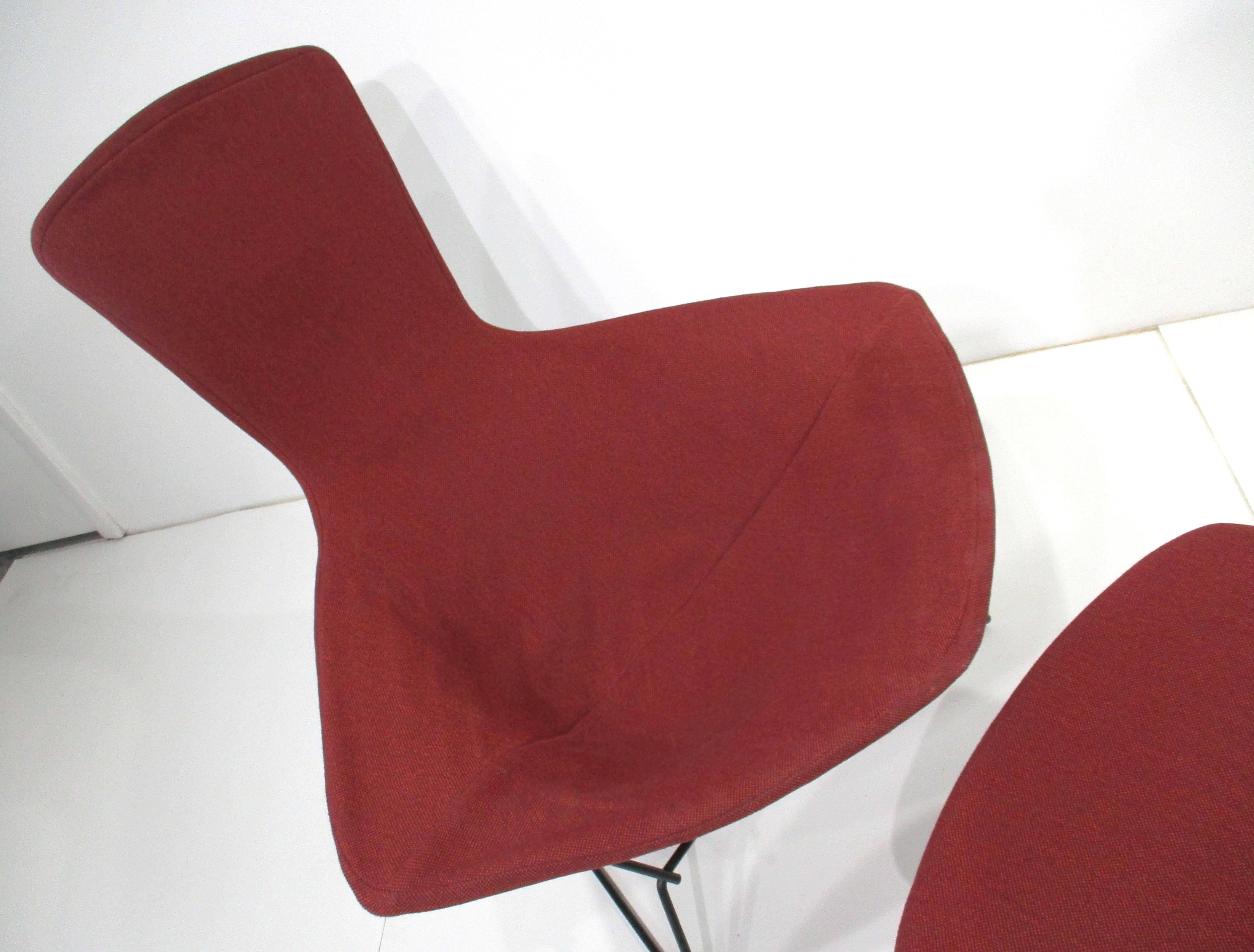 20th Century Harry Bertoia Bird Chair w/ Ottoman for Knoll For Sale