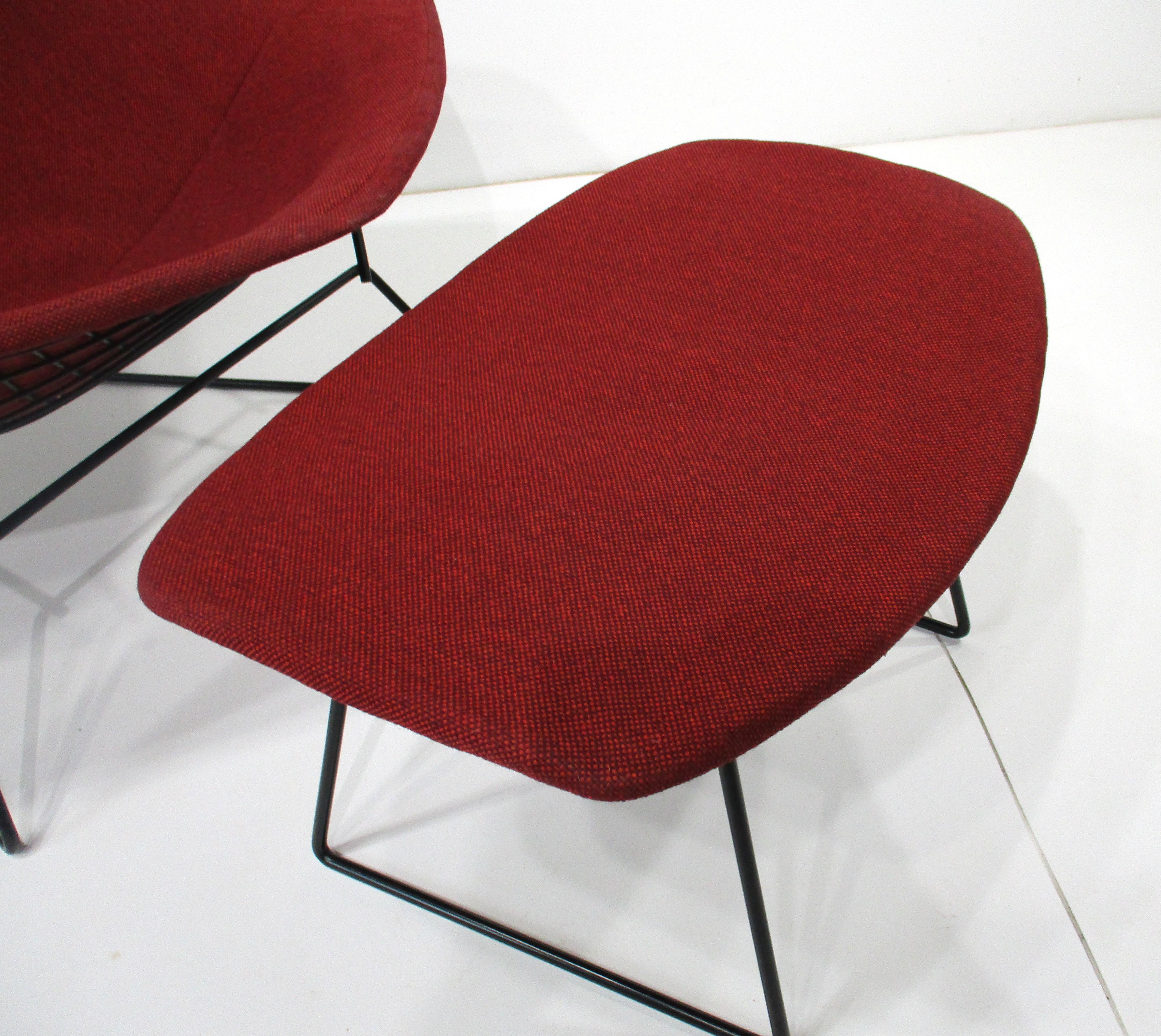 Upholstery Harry Bertoia Bird Chair w/ Ottoman for Knoll For Sale