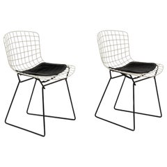 Harry Bertoia Child's Chairs in White with Original Knoll Seat Pads, USA, 1960s