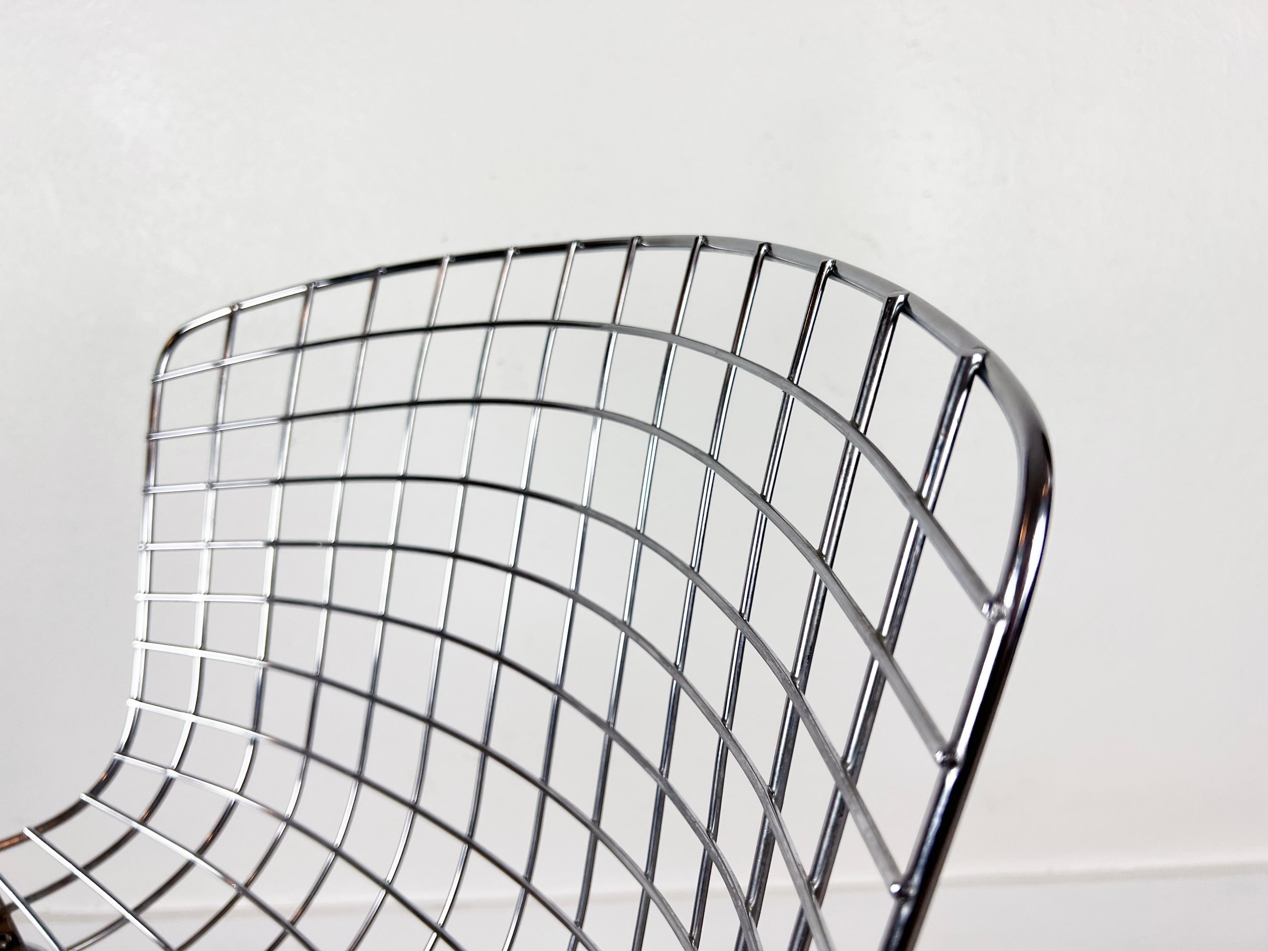 Harry Bertoia Chrome Side Chair for Knoll, Vintage In Excellent Condition In Fort Lauderdale, FL