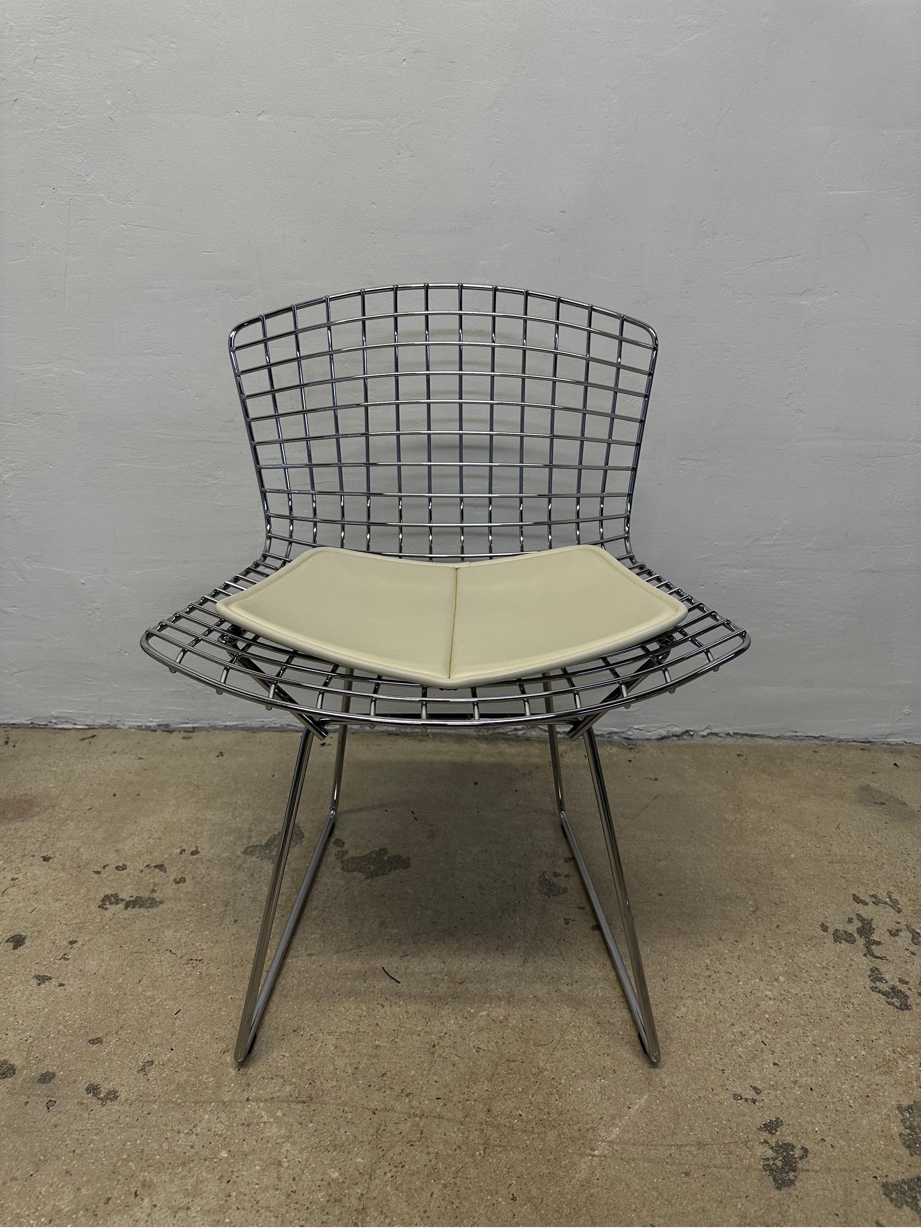 Mid-Century Modern Harry Bertoia Chrome Wire Dining Chairs With Cushions for Knoll - Set of Six