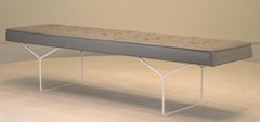 Harry Bertoia Custom Tufted Bench by Knoll in Grey