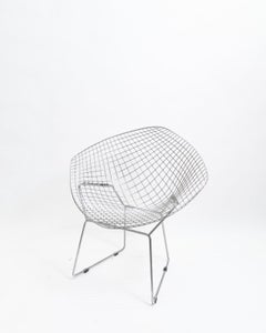 Harry Bertoia 'Diamond' Armchair in Chromed Metal