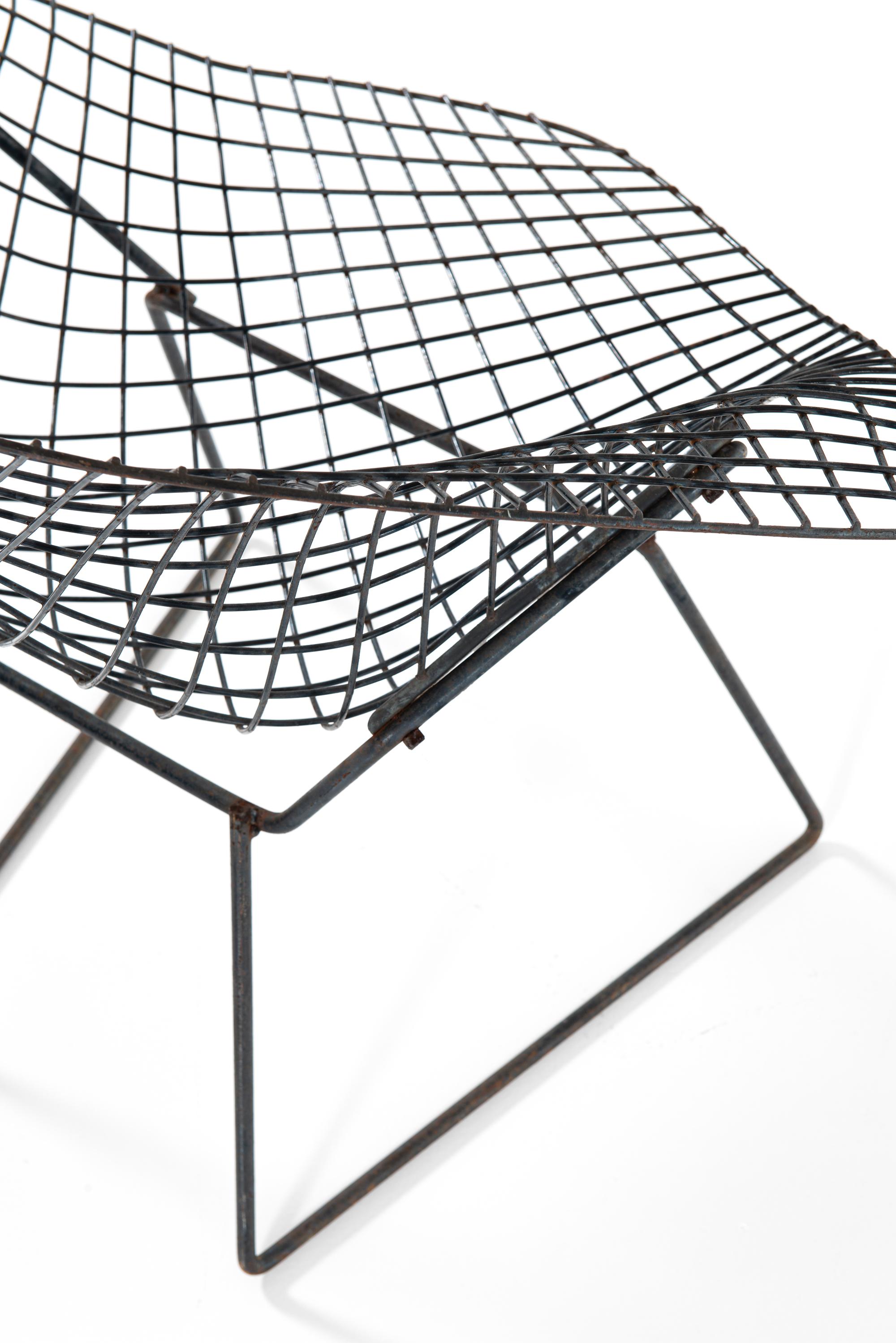 Metal Harry Bertoia Diamond Easy Chairs Produced by Knoll in America