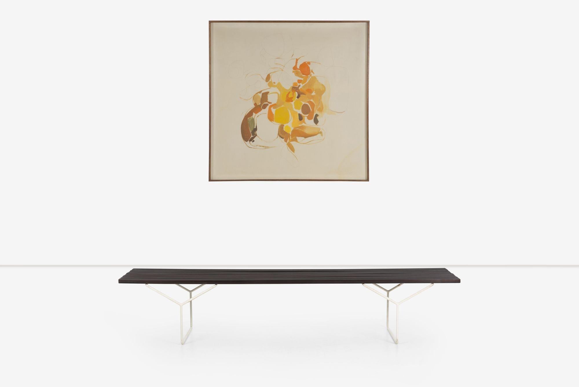 Harry Bertoia Primer banco de listones de palisandro macizo1951 Primer año de producción en venta 1