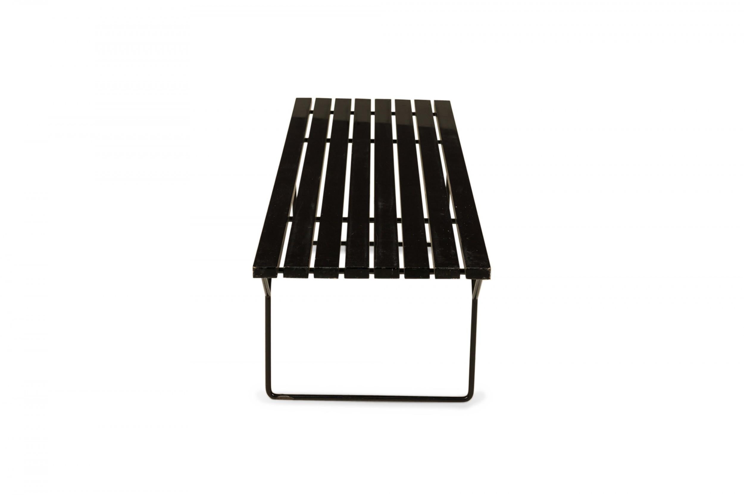 Mid-Century Modern Harry Bertoia for Knoll Associates Black Lacquered Slat Bench
