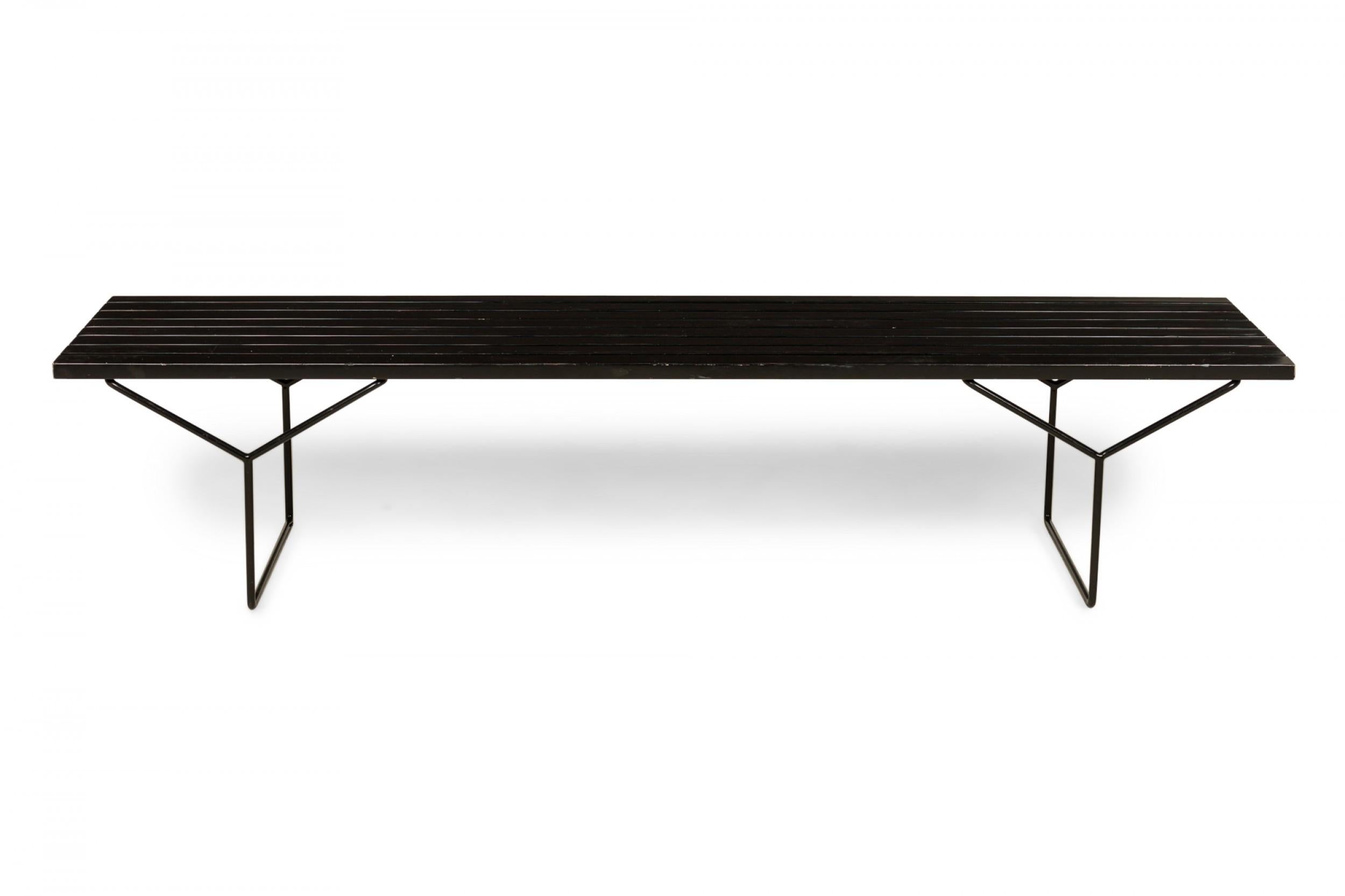 Harry Bertoia for Knoll Associates Black Lacquered Slat Bench In Good Condition In New York, NY