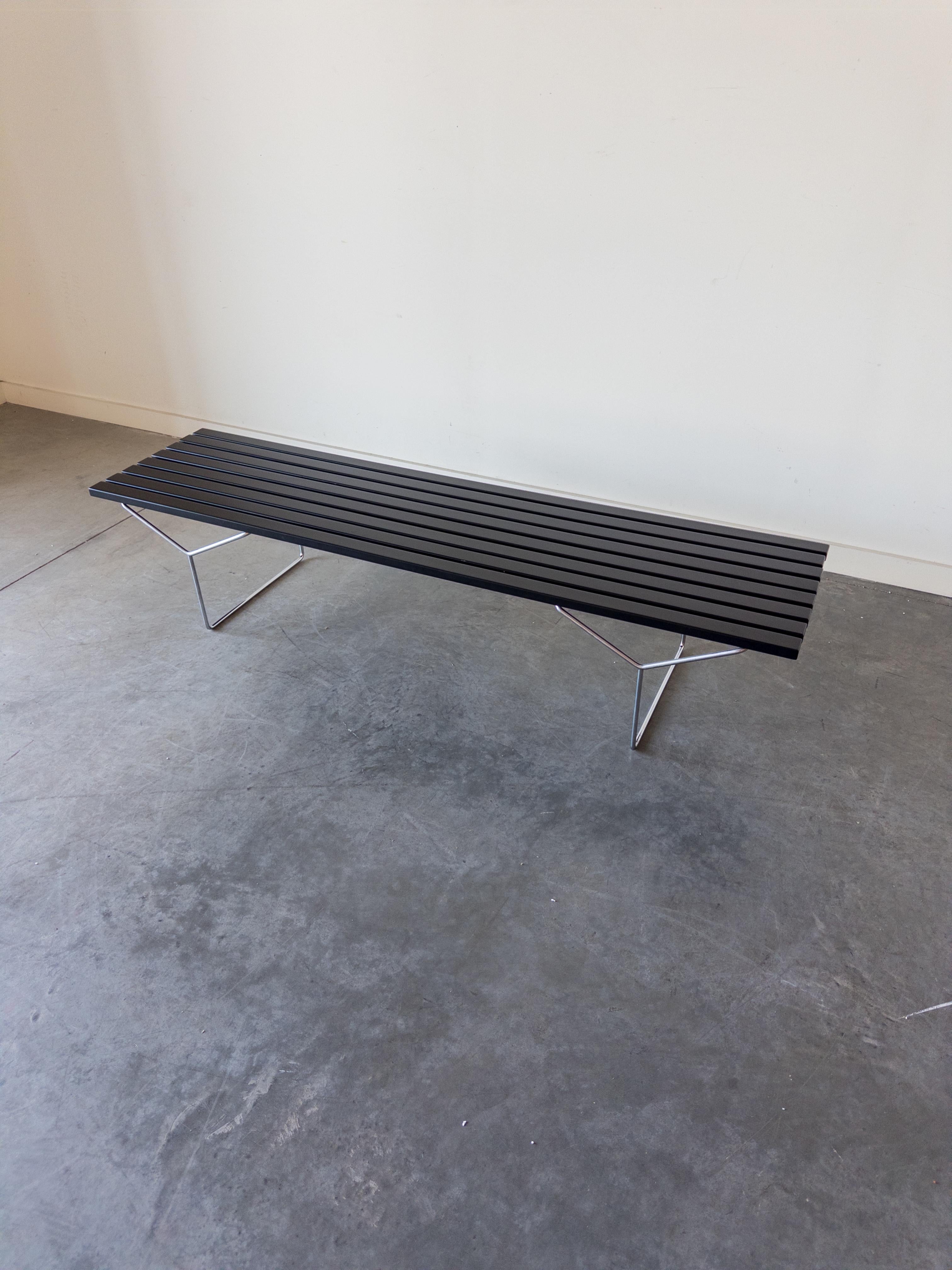 Mid-Century Modern Harry Bertoia for Knoll Associates Slatted Bench, 1980s For Sale