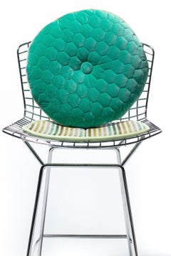 Harry Bertoia for Knoll Bar Stools in Custom Italian Parker Hotel Style Cushions