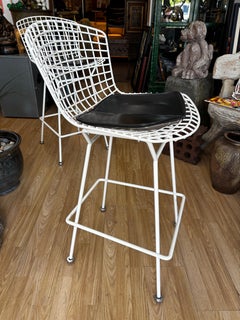 Harry Bertoia for Knoll Bar Stools, Metal Wire Design, Circa 2020s