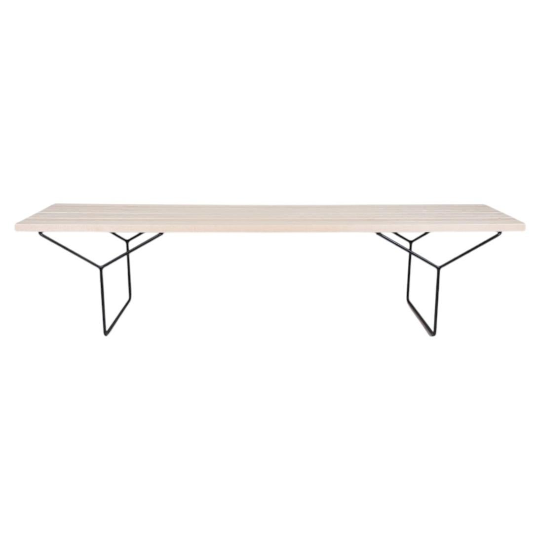 Harry Bertoia for Knoll Birch & Black Iron Bench / Coffee Table