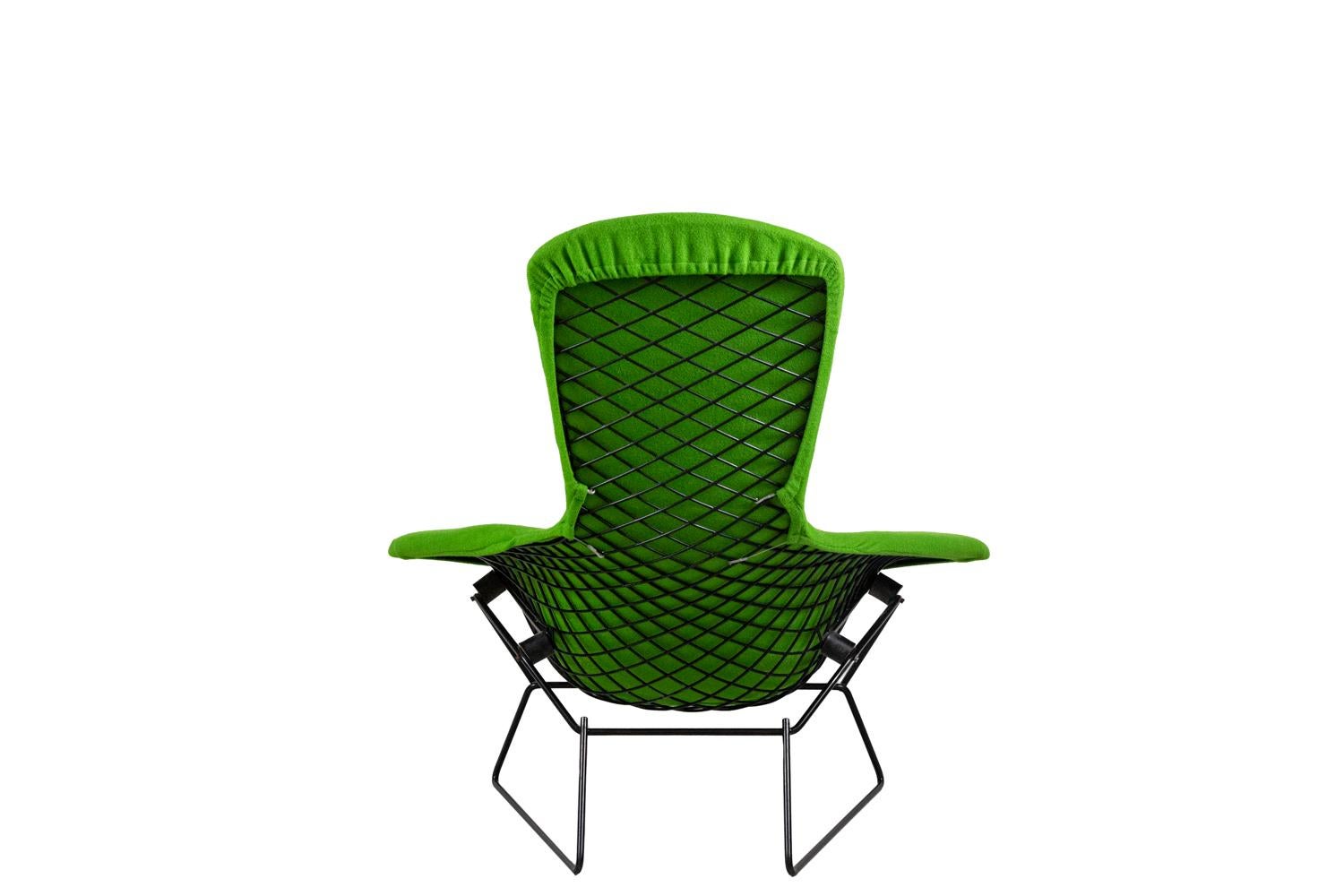 Lacquered Harry Bertoia for Knoll, Bird Armchair and Ottoman, 1970s