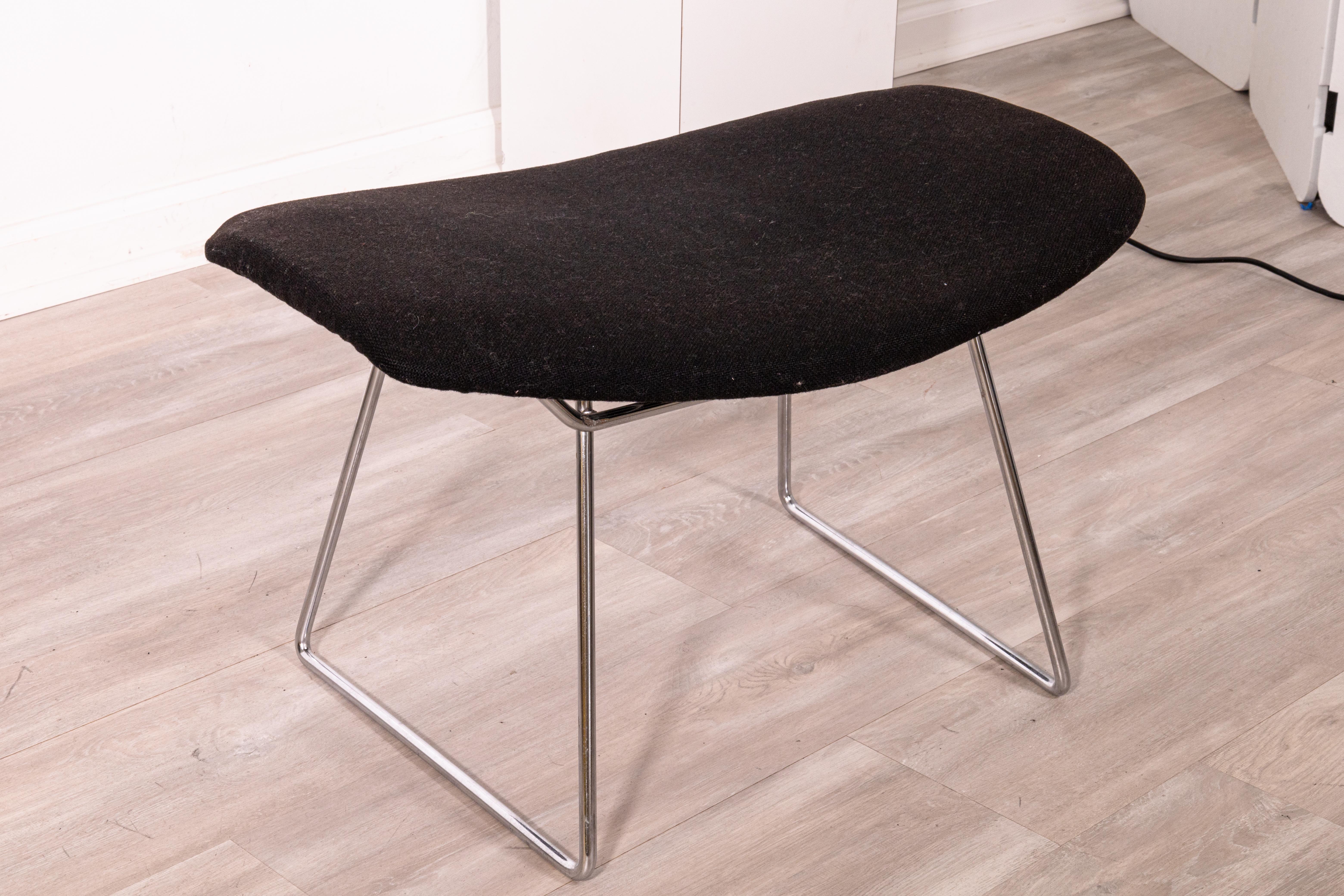 Harry Bertoia for Knoll Bird Chair & Ottoman with Black Upholstery Original 60s 4