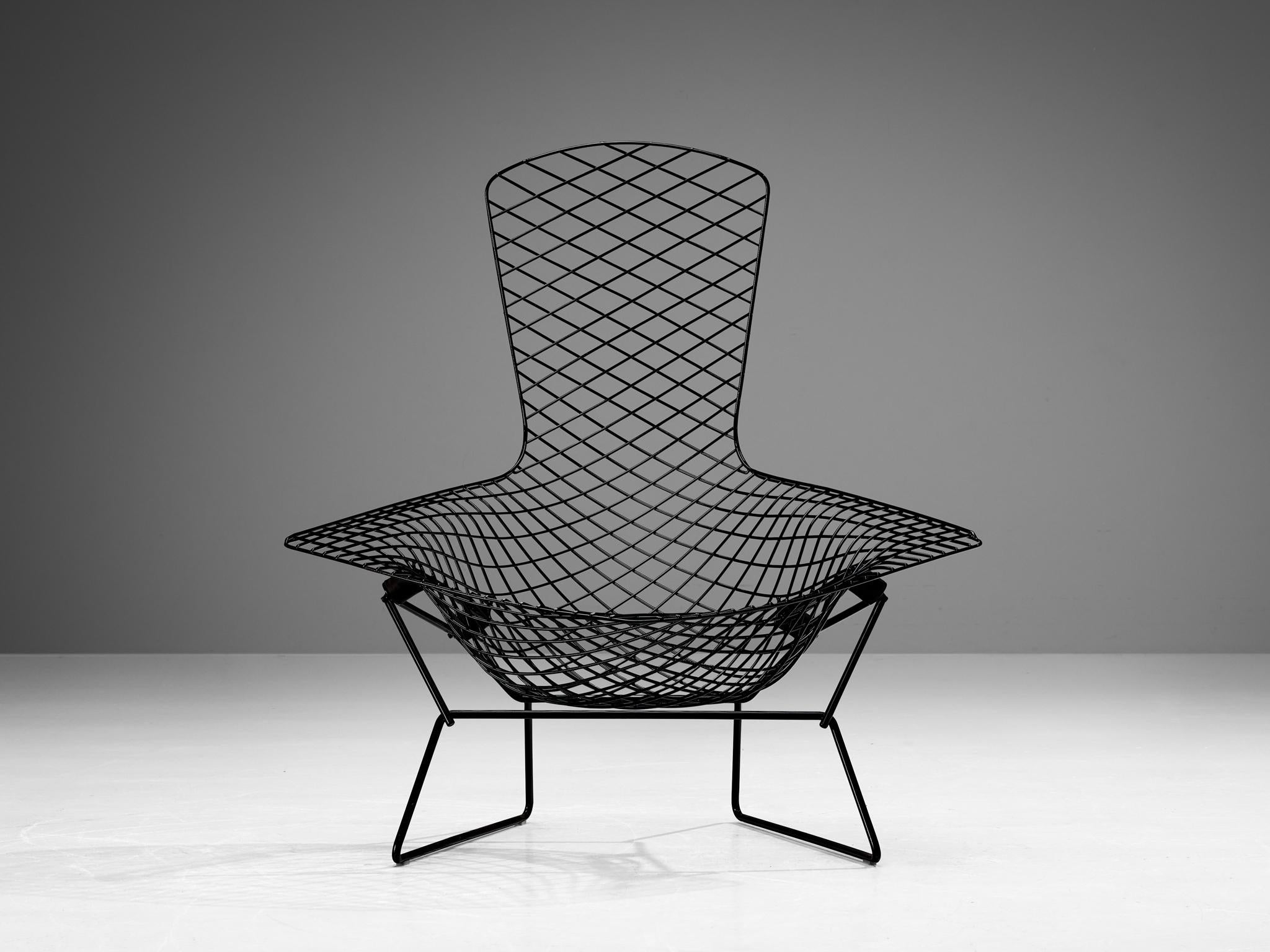 Mid-Century Modern Harry Bertoia pour Knoll fauteuil de salon Bird avec ottoman en acier soudé  en vente