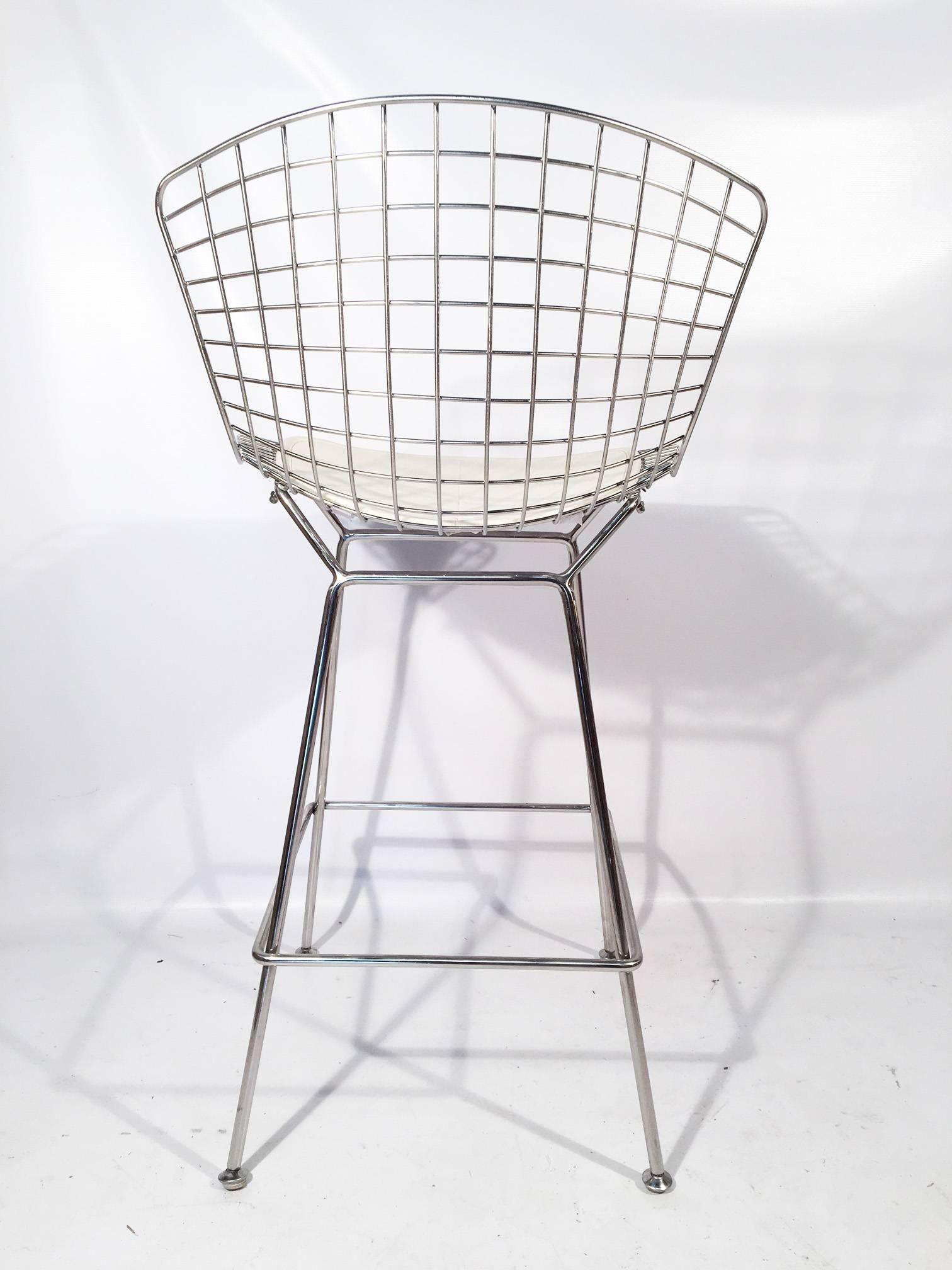 Mid-Century Modern Harry Bertoia for Knoll Chrome Wire Bar Stools, Set of Five