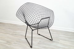 Harry Bertoia for Knoll Diamond Black Wireframe Accent Chair Mid Century Modern