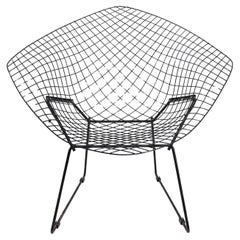 Harry Bertoia for Knoll Diamond Black Wireframe Accent Chair Mid Century Modern