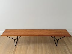 Harry Bertoia for Knoll Early Model 400 Oak Slat Bench with RARE 82" Length