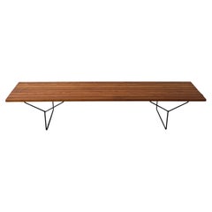 Harry Bertoia for Knoll Early Model 400 Oak Slat Bench with RARE 82" Length