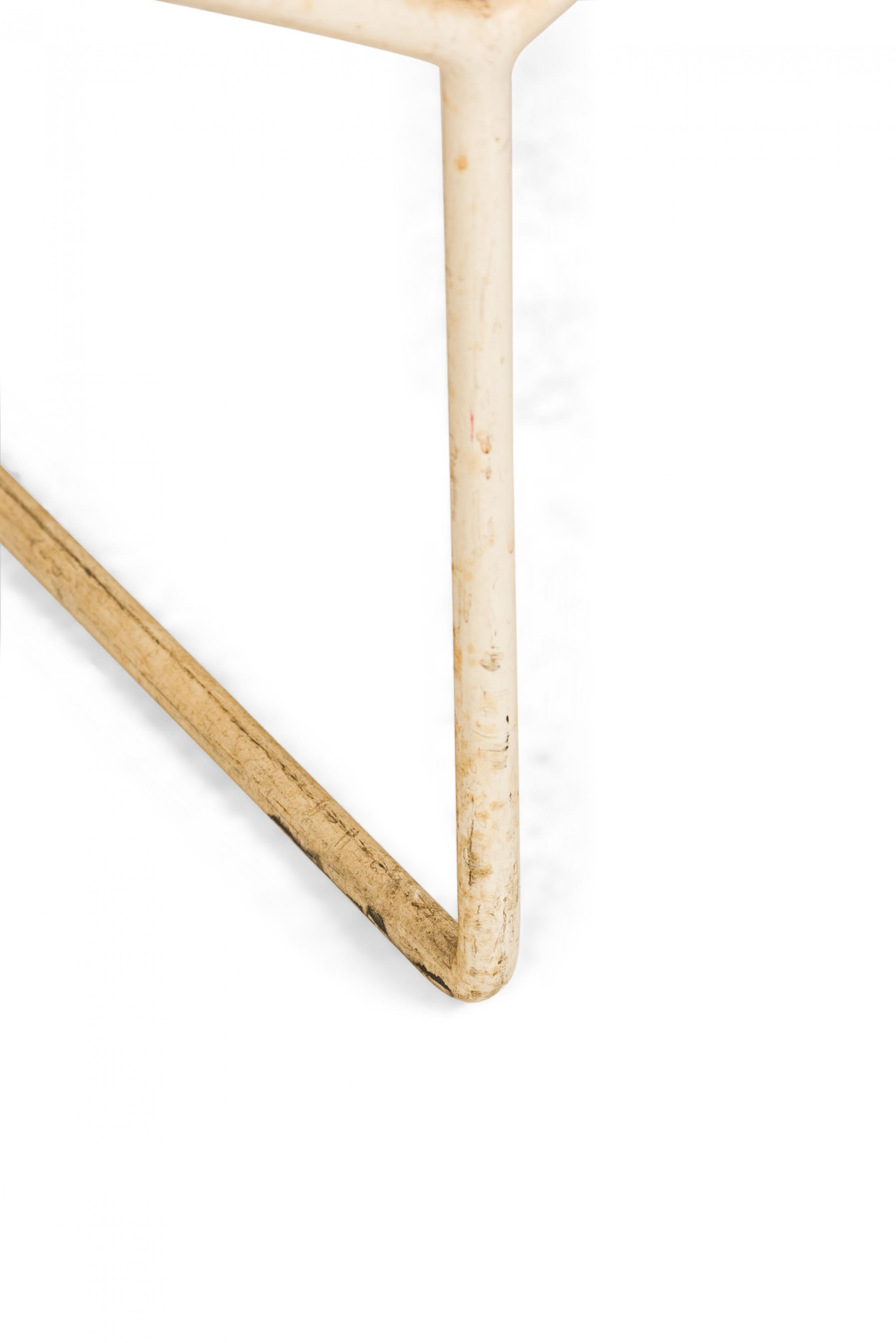 American Harry Bertoia for Knoll International Wooden Slat & White Metal Bench For Sale