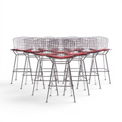 Harry Bertoia for Knoll Mid Century Chrome Bar Stools - Set of 10